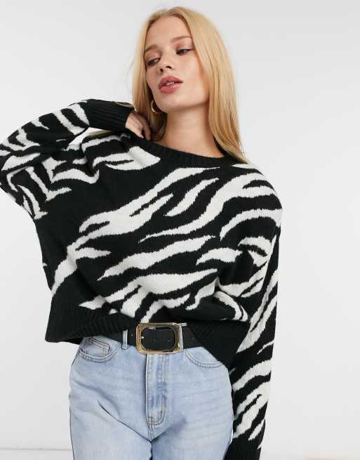 Mango zebra outlet sweater