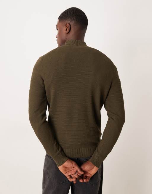 Mango – Zielony melanżowy sweter z golfem, 3 z 5