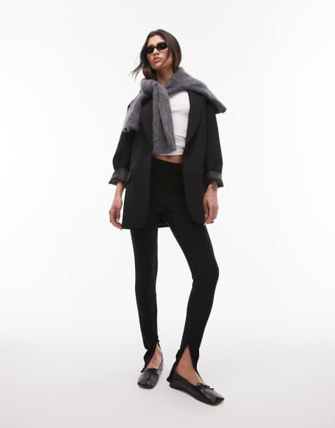 Mango zip detail leggings in black - view 1