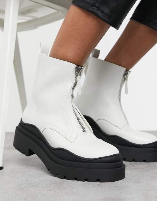 Mango white boots online