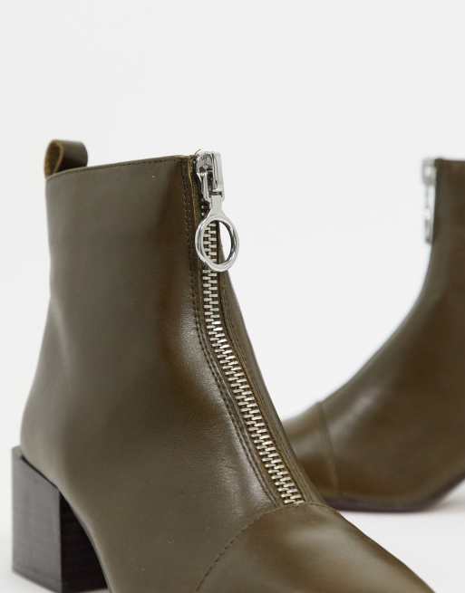 Mango zipper shop leather boots