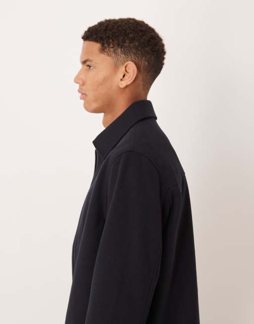 Mango zip through harrington jacket in navy, 4 of 5