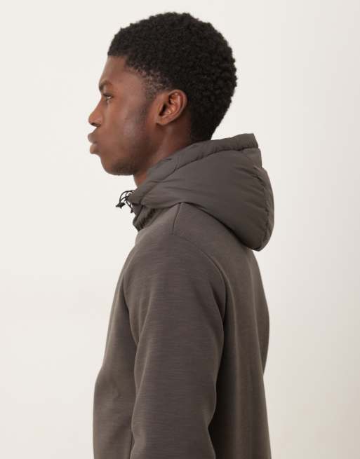 Mango zip through hoodie in brown, 4 of 5