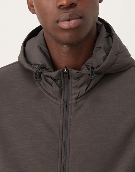 Mango zip through hoodie in brown, 5 of 5
