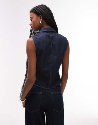 Mango Zip Up Denim Top