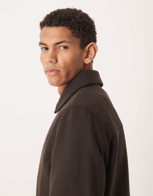 Mango zip up harrington jacket in brown, 4 of 5