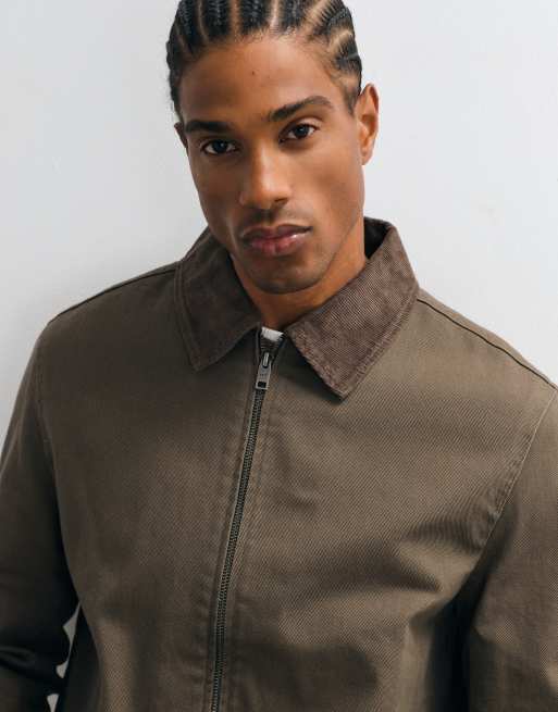 Mango zip up jacket in brown , 4 of 5