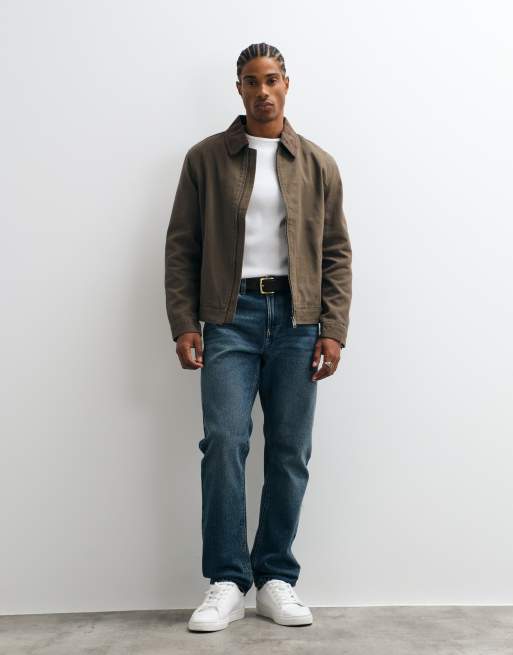Mango zip up jacket in brown , 5 of 5