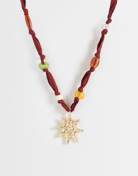 Mango - Zomerse ketting in oranje multi - view 1