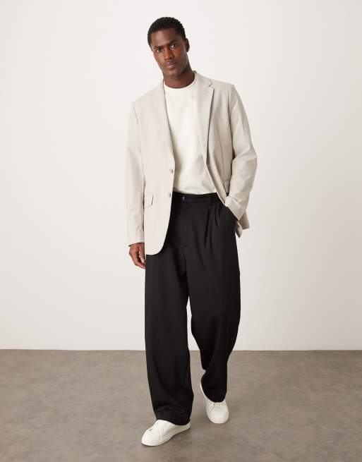 Mango Zurich tailored blazer co-ord in beige, 2 of 5