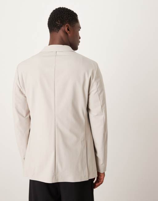 Mango Zurich tailored blazer co-ord in beige, 3 of 5
