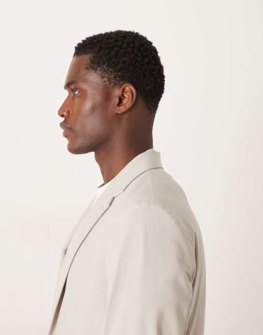 Mango Zurich tailored blazer co-ord in beige, 4 of 5