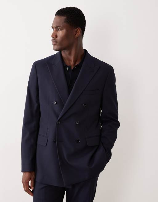 Mango – Zweireihiger, eleganter Slim Fit Blazer in Marineblau, Kombiteil