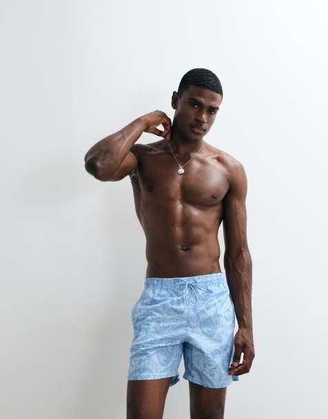 Mango - Zwemshort met paisleyprint in lichtblauw - view 1