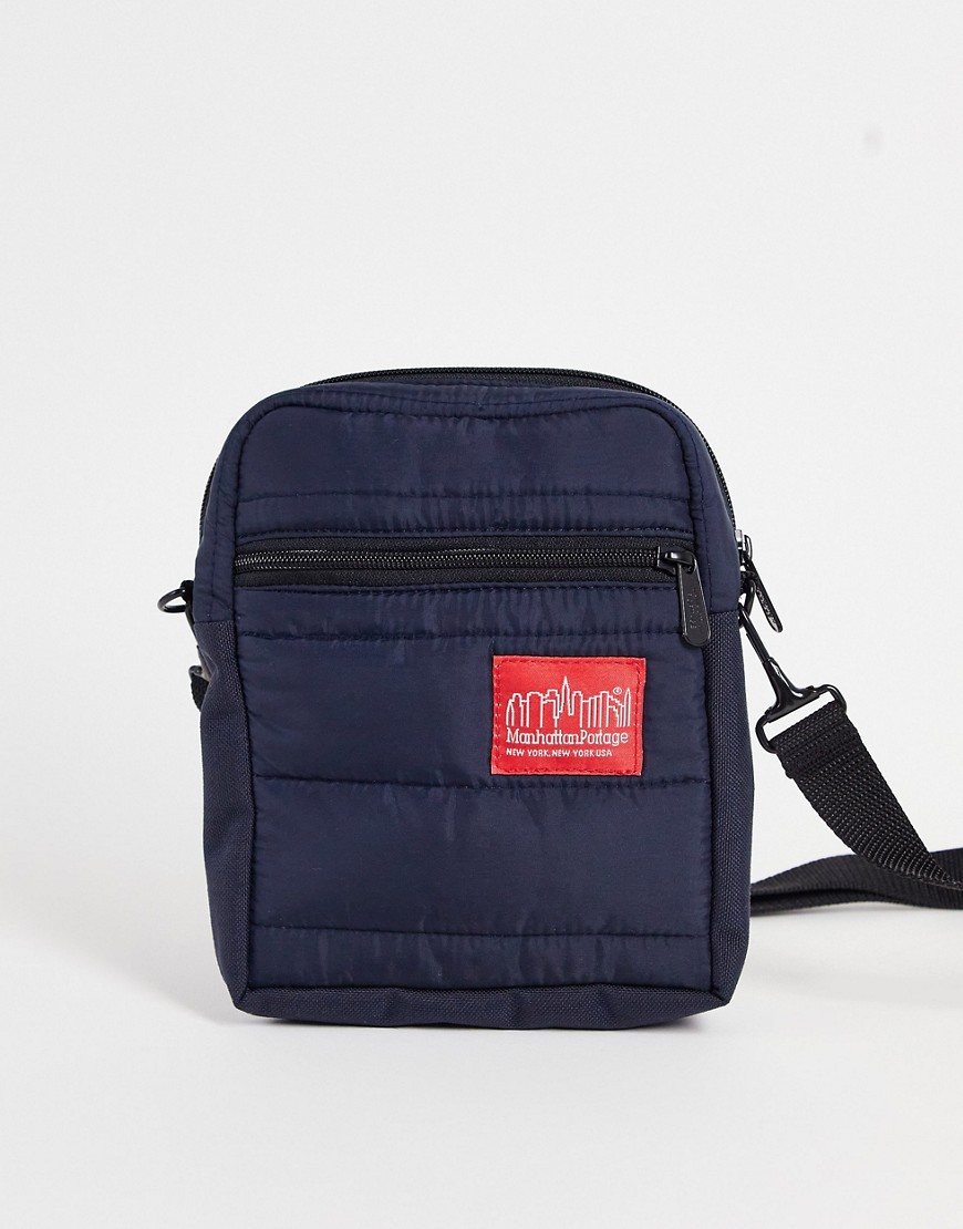 Manhattan Portage City Lights quilted cross body bag in blue