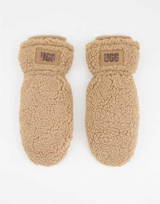 Manoplas color caramelo de borreguito de UGG