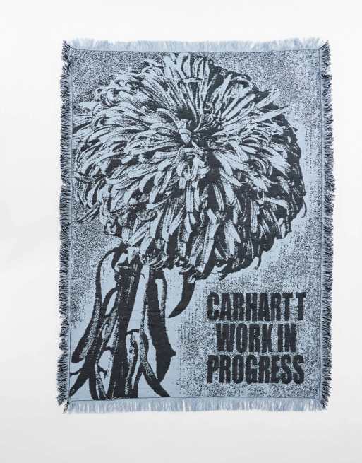 Manta gris con estampado floral de Carhartt WIP