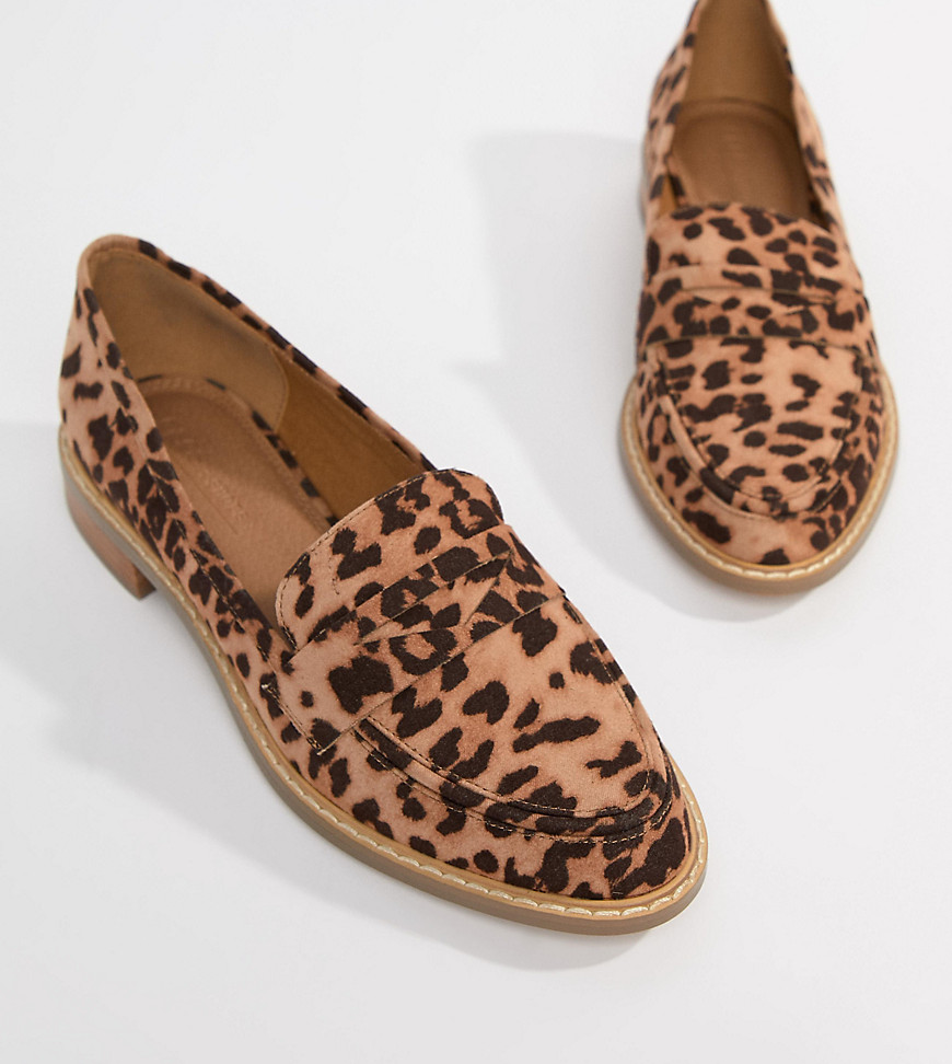 Mantra flade loafers i leopard fra ASOS DESIGN-Brun