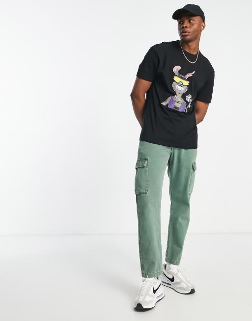 Marbek crypto viking print t-shirt in black