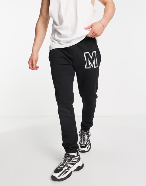 Marbek - Joggingbroek in collegestijl in zwart