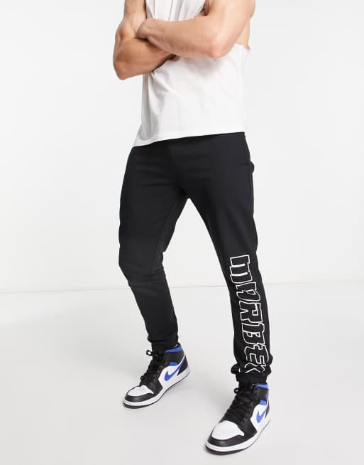 Marbek - Joggingbroek met logoprint aan de zijkant in zwart, 4 van 4