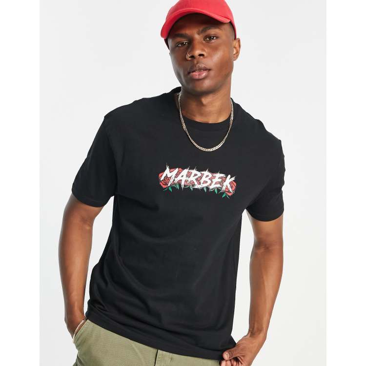 Black thrasher shop shirt with roses