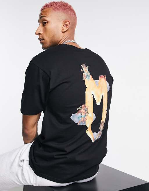 Marbek - T-shirt met engelenprint in zwart