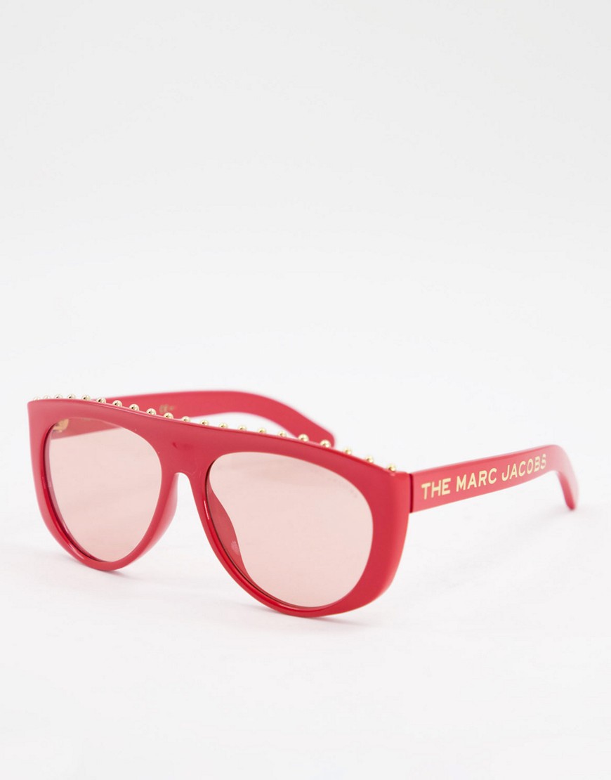 Marc Jacobs 492/S round lens frame detail sunglasses-Red