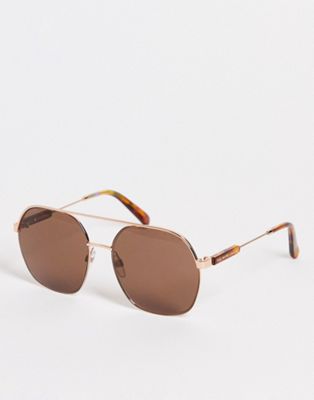 Marc Jacobs aviator sunglasses in gold brown