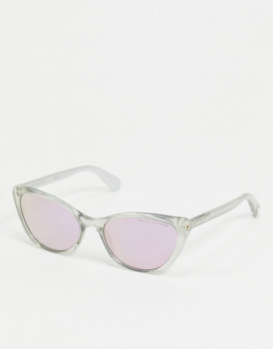 Marc Jacobs cat eye sunglasses with pink lens in clear