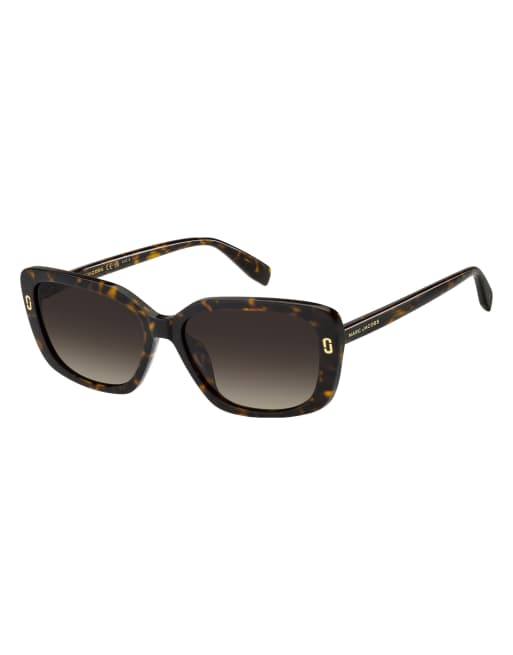 Marc Jacobs gafas de sol rectangulares Marc jac con lentes degradadas marrones en marrón, 5 de 6