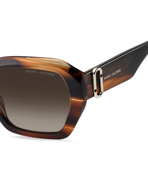 Marc Jacobs Gafas de sol rectangulares Marc jac con lentes degradadas marrones, 3 de 6
