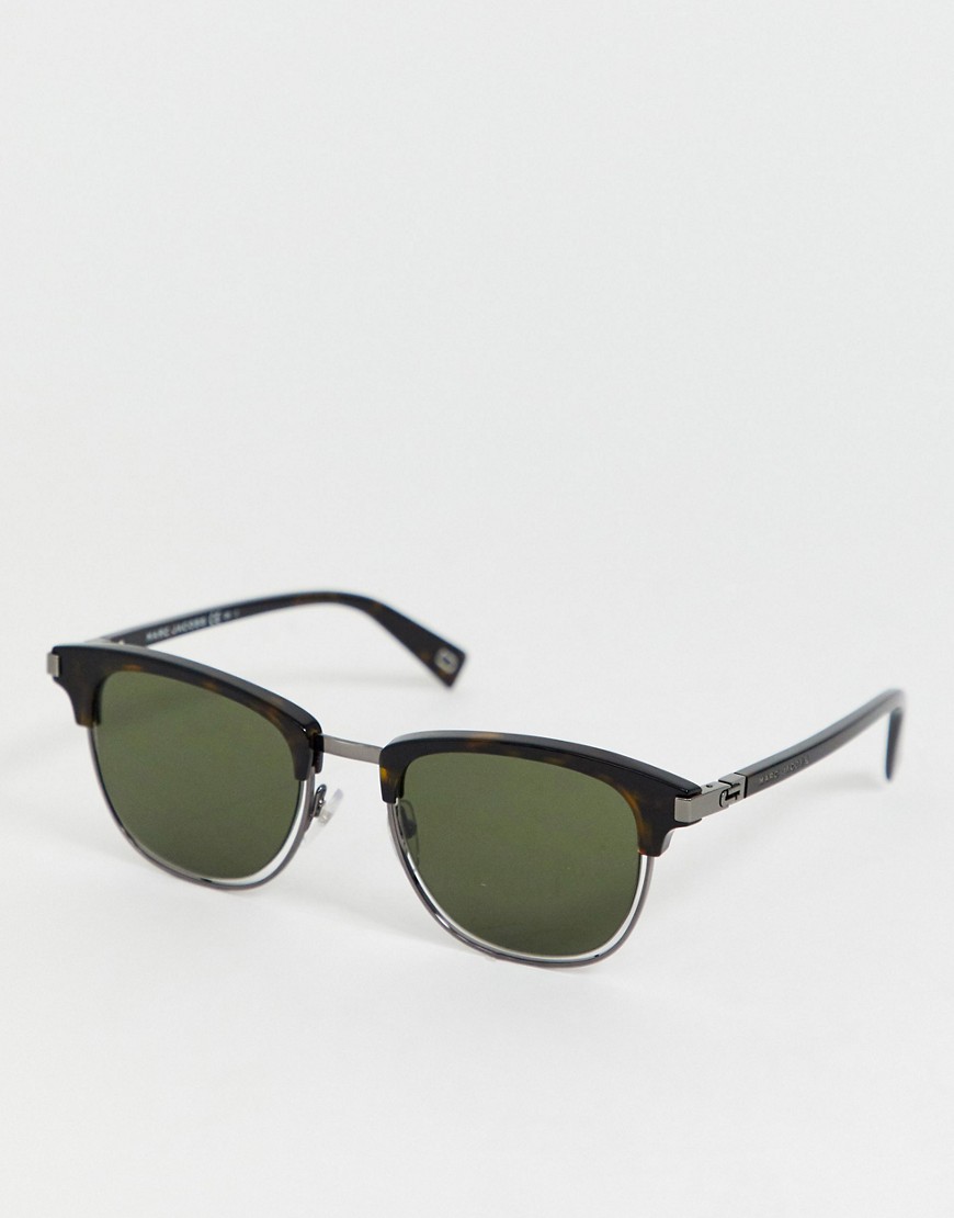 Marc Jacobs – Guldfärgade, spräckliga solglasögon i fyrkantig passform och acetat-Brun