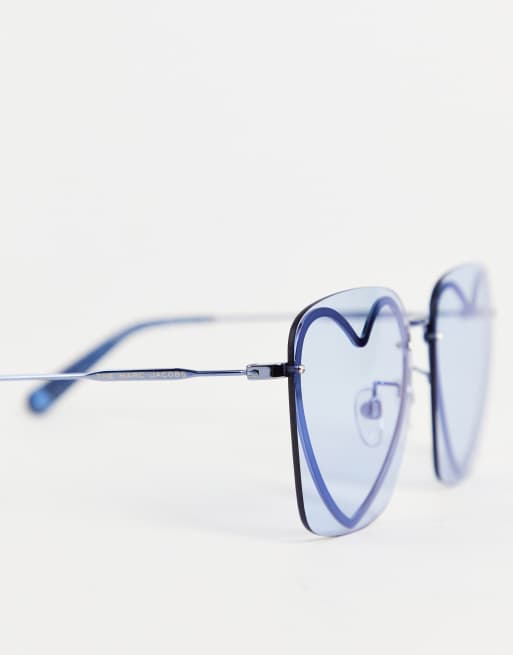 Marc Jacobs – Lila solglasögon med fyrkantiga glas och hjärtformade bågar 493/S, 3 av 4