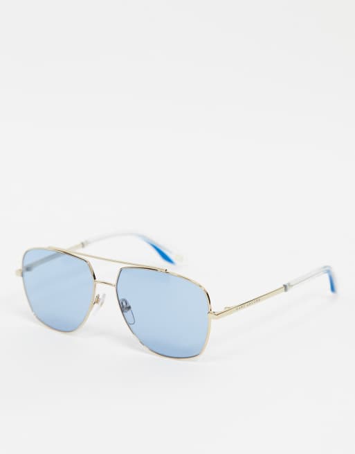 Marc Jacobs Lunettes de soleil aviateur verres bleus Dor