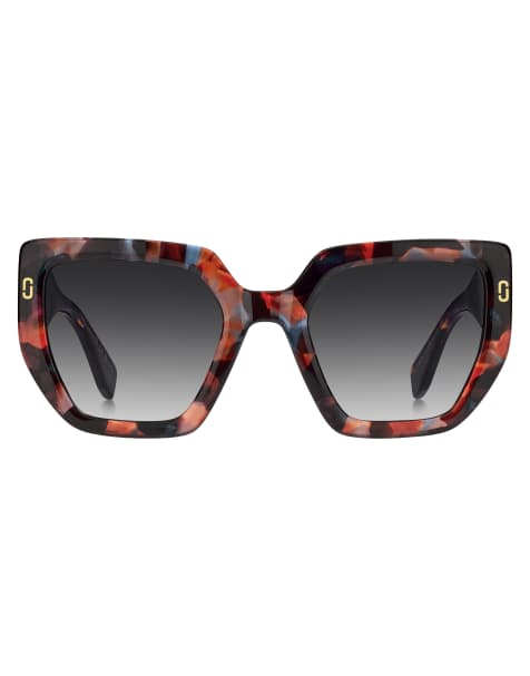 Marc Jacobs - Lunettes de soleil carrées - Marron et bleu Havane - view 1