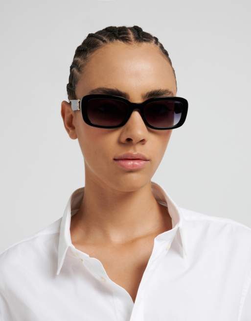 Marc Jacobs Marc jac sun gafas de sol rectangulares con lentes degradadas grises en negro, 4 de 6
