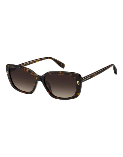 Marc Jacobs Marc jac sun rechthoekige zonnebril met bruinverlopende glazen in bruin - view 1