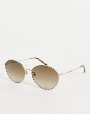 Marc Jacobs oval sunglasses in gold brown - ASOS Price Checker