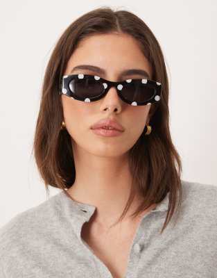 Marc Jacobs - Ovale Sonnenbrille mit Punktemuster-Schwarz