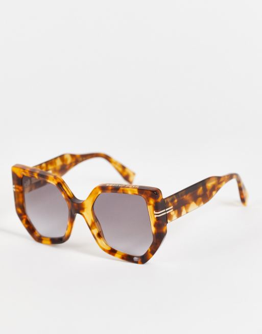 Marc Jacobs - Oversized vierkante zonnebril in tortoise