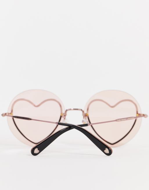 Round store heart sunglasses