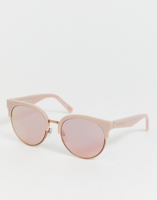 Marc Jacobs round pink acetate and rose gold metal sunglasses