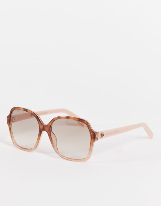 Marc Jacobs – Spräckliga och rosa, fyrkantiga, stora solglasögon 526/S 