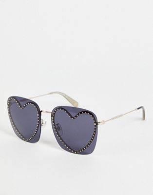 Marc Jacobs square heart sunglasses in gold