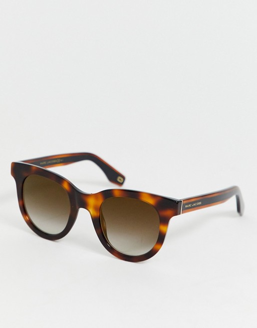 Marc Jacobs square sunglasses in brown tortoishell acetate