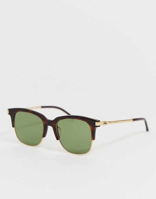 Marc Jacobs Square Sunglasses with Partial Tortoiseshell Frame