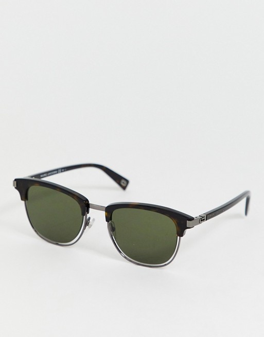 Marc Jacobs square tortoiseshell acetate and gold sunglasses