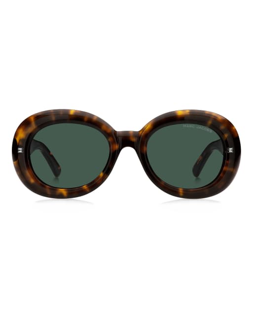 Marc Jacobs Sunglasses Marc jac sun lunettes de soleil ovales oversize vintage avec verres verts, marron, 2 de 6