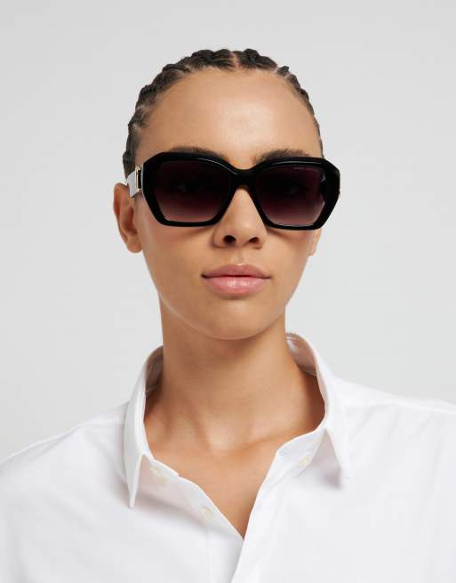 Marc Jacobs Sunglasses Marc jac sun rectangular sunglasses with grey gradient lenses in black, 4 of 6